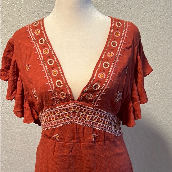 Blue Rain Rust Mini Dress - Picture 2 of 5